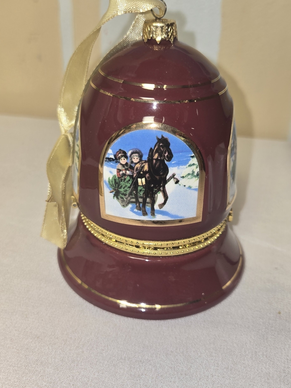Mr. Christmas Porcelain Bell Shaped Ornament Music Box